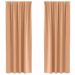 vidaXL Tende con tende 2 pcs Marrone chiaro 245x140cm Poliestere - Vista aggiuntiva 2
