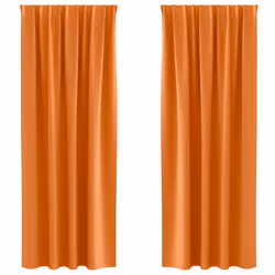 vidaXL Tende con tende 2 pcs Arancione Vivo 260x140cm Poliestere - Vista aggiuntiva 2