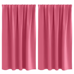 vidaXL Tende con tende 2 pcs Rosa Vivo 140x140cm Poliestere - Vista aggiuntiva 2