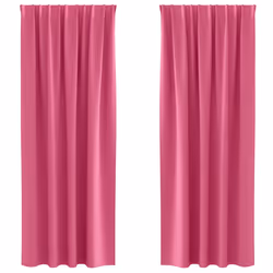 vidaXL Tende con tende 2 pcs Rosa Vivo 225x140cm Poliestere - Vista aggiuntiva 2