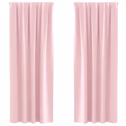 vidaXL Tende con tende 2 pcs Rosa Baby 260x140cm Poliestere - Vista aggiuntiva 2