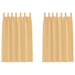 vidaXL Tende con tende 2 pcs Beige 175x140cm Poliestere - Vista aggiuntiva 2