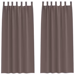 vidaXL Tende con tende 2 pcs Marrone scuro 245x140cm Poliestere - Vista aggiuntiva 2