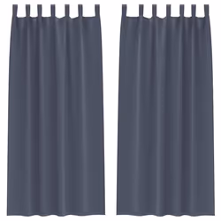vidaXL Tende con tende 2 pcs Antracite 245x140cm Poliestere - Vista aggiuntiva 2