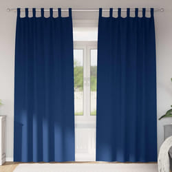vidaXL Tende con tende 2 pcs Blu scuro 245x140cm Poliestere