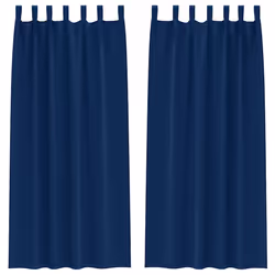 vidaXL Tende con tende 2 pcs Blu scuro 245x140cm Poliestere - Vista aggiuntiva 2