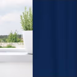 vidaXL Tende con tende 2 pcs Blu scuro 260x140cm Poliestere - Vista aggiuntiva 3