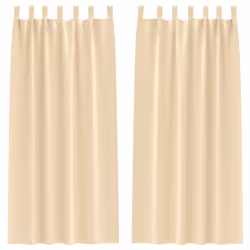 vidaXL Tende con tende 2 pcs Crema 245x140cm Poliestere - Vista aggiuntiva 2