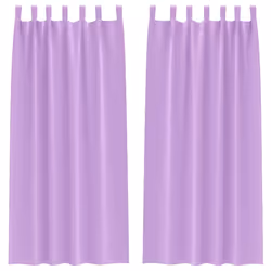 vidaXL Tende con tende 2 pcs Viola 245x140cm Poliestere - Vista aggiuntiva 2