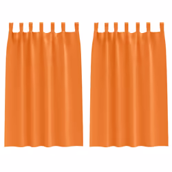 vidaXL Tende con tende 2 pcs Arancione Vivo 175x140cm Poliestere - Vista aggiuntiva 2