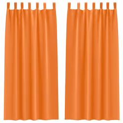vidaXL Tende con tende 2 pcs Arancione Vivo 225x140cm Poliestere - Vista aggiuntiva 2
