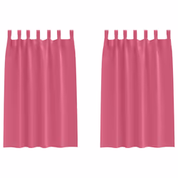 vidaXL Tende con tende 2 pcs Rosa Vivo 175x140cm Poliestere - Vista aggiuntiva 2