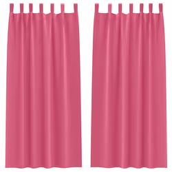 vidaXL Tende con tende 2 pcs Rosa Vivo 245x140cm Poliestere - Vista aggiuntiva 2