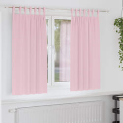 vidaXL Tende con tende 2 pcs Rosa Baby 175x140cm Poliestere