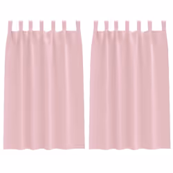 vidaXL Tende con tende 2 pcs Rosa Baby 175x140cm Poliestere - Vista aggiuntiva 2
