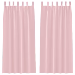 vidaXL Tende con tende 2 pcs Rosa Baby 245x140cm Poliestere - Vista aggiuntiva 2