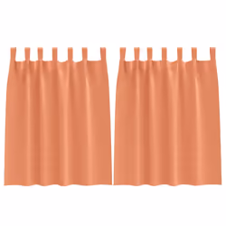 vidaXL Tende con tende 2 pcs Terracotta 140x140cm Poliestere - Vista aggiuntiva 2