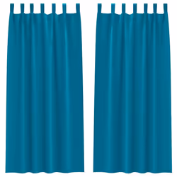 vidaXL Tende con tende 2 pcs Turchese 260x140cm Poliestere - Vista aggiuntiva 2