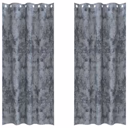 vidaXL Tenda con tende 2 pcs Grigio argento 260 x 140 cm Velluto - Vista aggiuntiva 2