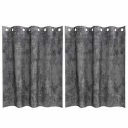 vidaXL Tenda con tende 2 pcs Grigio 140 x 140 cm Velluto - Vista aggiuntiva 2
