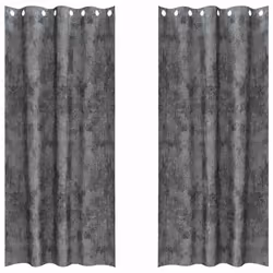 vidaXL Tenda con tende 2 pcs Grigio 260 x 140 cm Velluto - Vista aggiuntiva 2