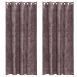 vidaXL Tenda con tende 2 pcs Marrone 245 x 140 cm Velluto - Vista aggiuntiva 2