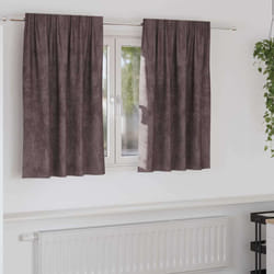vidaXL Tenda con tende 2 pcs Marrone 140 x 140 cm Velluto