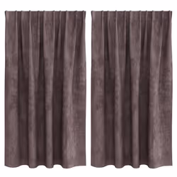 vidaXL Tenda con tende 2 pcs Marrone 140 x 140 cm Velluto - Vista aggiuntiva 2