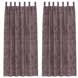 vidaXL Tenda con tende 2 pcs Marrone 225 x 140 cm Velluto - Vista aggiuntiva 2