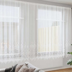 vidaXL Tende con tende Bianco 750 x 220 cm Poliestere