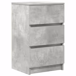 vidaXL Comodino con 3 Cassetti Grigio Cemento 39x35x65 cm - Vista aggiuntiva 2