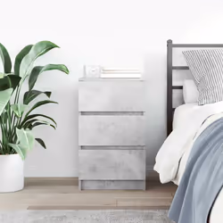 vidaXL Comodino con 3 Cassetti Grigio Cemento 39x35x65 cm - Vista aggiuntiva 3