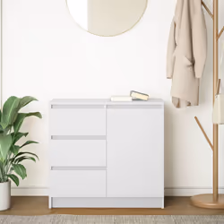 vidaXL Credenza con Cassetto Bianco 71x35x65 cm in Legno Multistrato - Vista aggiuntiva 3
