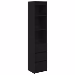 vidaXL Credenza Rovere Nero 37,5x35x180 cm in Legno Multistrato - Vista aggiuntiva 2