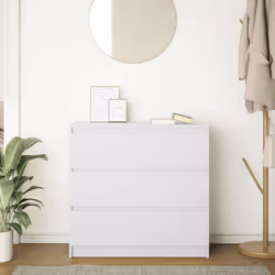 vidaXL Credenza Bianca 80x35x76 cm in Legno Multistrato - Vista aggiuntiva 3