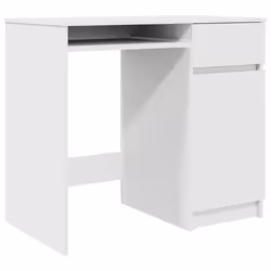 vidaXL Scrivania Bianca 86x49x76 cm in Legno Multistrato - Vista aggiuntiva 2