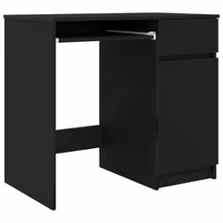 vidaXL Scrivania Rovere Nera 86x49x76 cm in Legno Multistrato - Vista aggiuntiva 2