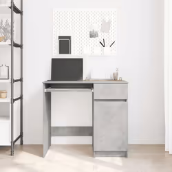 vidaXL Scrivania Grigio Cemento 86x49x76 cm in Legno Multistrato - Vista aggiuntiva 3