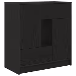 vidaXL Credenza con Cassetti e Ante Rovere Nero 70,5x34x74,5 cm - Vista aggiuntiva 2