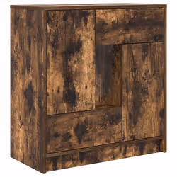vidaXL Credenza con Cassetti e Ante Rovere Fumo 70,5x34x74,5 cm - Vista aggiuntiva 2