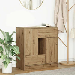 Credenza con Cassetti e Ante Rovere Artigianale 70,5x34x74,5 cm Vidaxl 156218