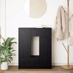 vidaXL Credenza con Cassetti e Ante Rovere Nero 73x31x90 cm - Vista aggiuntiva 3