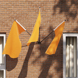 Supporto per Bandiera per 3 Bandierine da Muro in Acciaio Nero Vidaxl