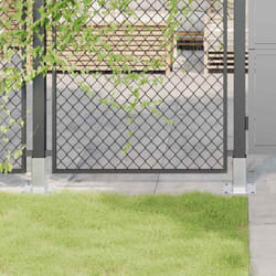 Basi per Pali Quadrate 12 pz Argento 61x61 mm Acciaio Zincato vidaXL938219