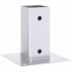 vidaXL Basi per Pali Quadrate 4 pz Argento 71x71 mm in Acciaio Zincato - Vista aggiuntiva 3