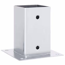 vidaXL Basi per Pali Quadrate 4 pz Argento 81x81 mm in Acciaio Zincato - Vista aggiuntiva 3