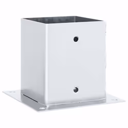 vidaXL Basi per Pali Quadrate 4 pz Argento 101x101 mm Acciaio Zincato - Vista aggiuntiva 3