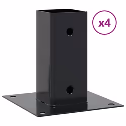 vidaXL Basi per Pali Quadrati 4 pz 71x71 mm Acciaio Verniciato Polvere - Vista aggiuntiva 2