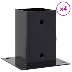 vidaXL Basi per Pali Quadrati 4 pz 81x81 mm Acciaio Verniciato Polvere - Vista aggiuntiva 2