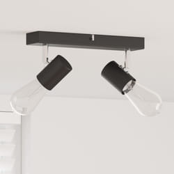 Faretto da soffitto 2 Vie Regolabili Nero E27 - Vidaxl